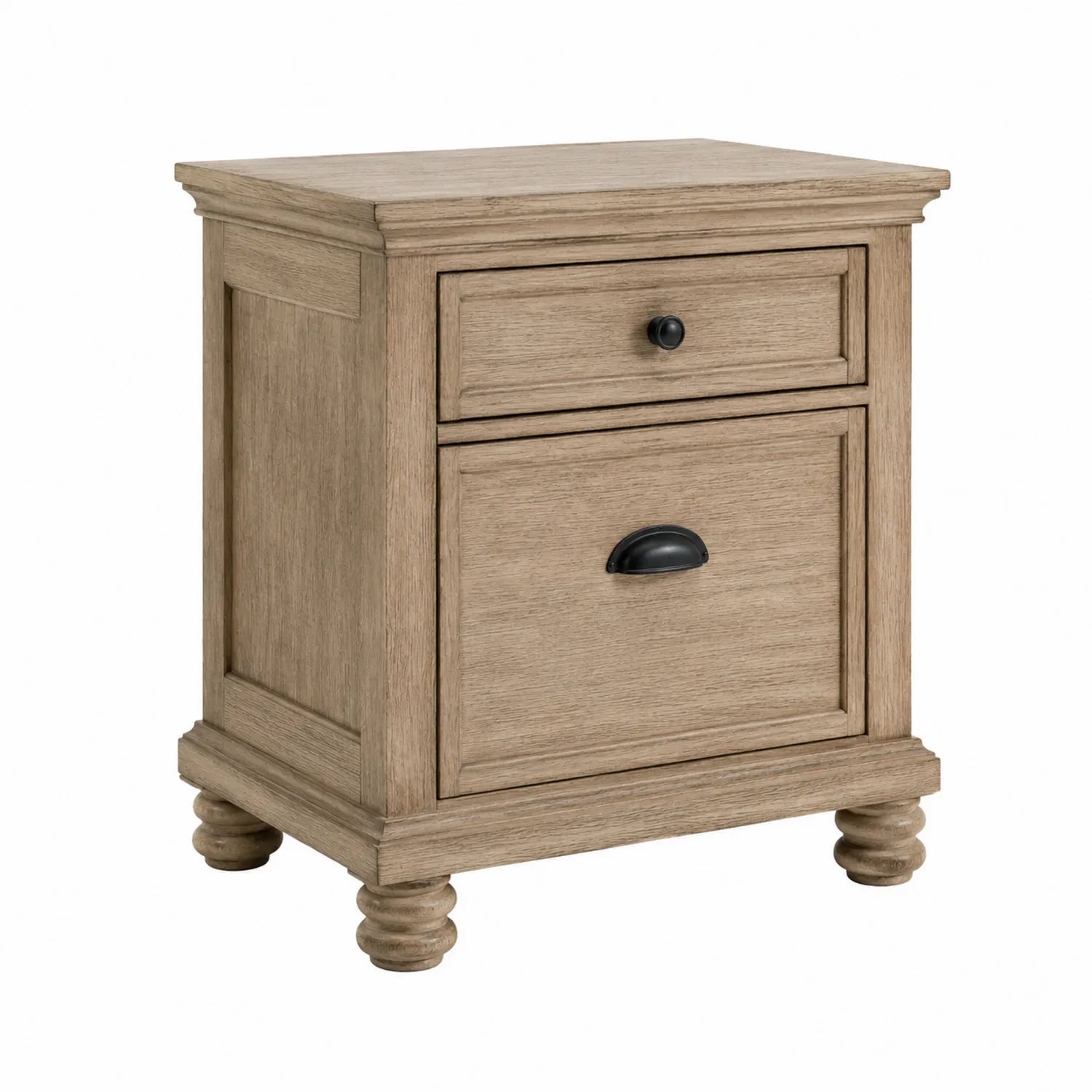 Mesita de Noche de Madera de Roble con Cajones