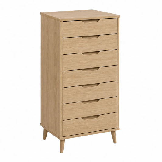 Cajonera de Madera con 6 Cajones Naturales 120x60x40 cm