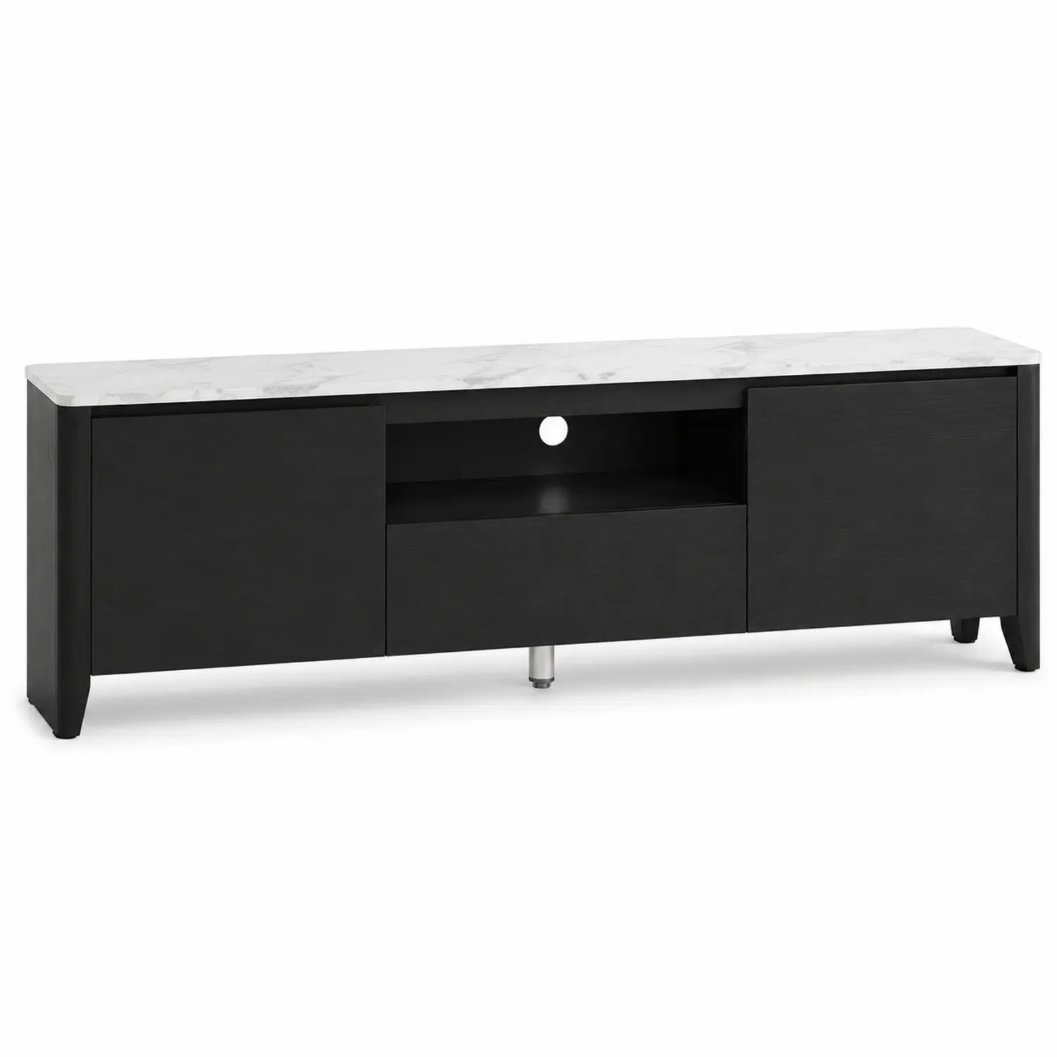 Mesa de TV de MDF y Mármol Negro 150x40x50cm