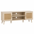 Mueble de TV de Madera de Roble y Ratán 120x40x50 cm