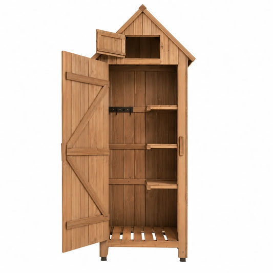 Armario de madera de abeto con repisas 183x79x49 cm